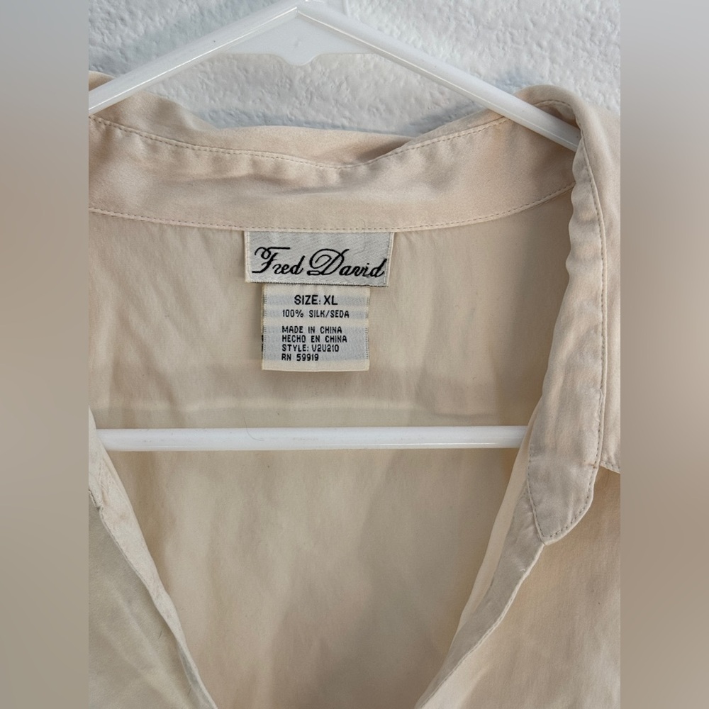 Fred David vintage silk button up blouse - Picture 3 of 9